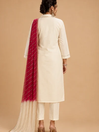 Cream 3 Piece Kurthi