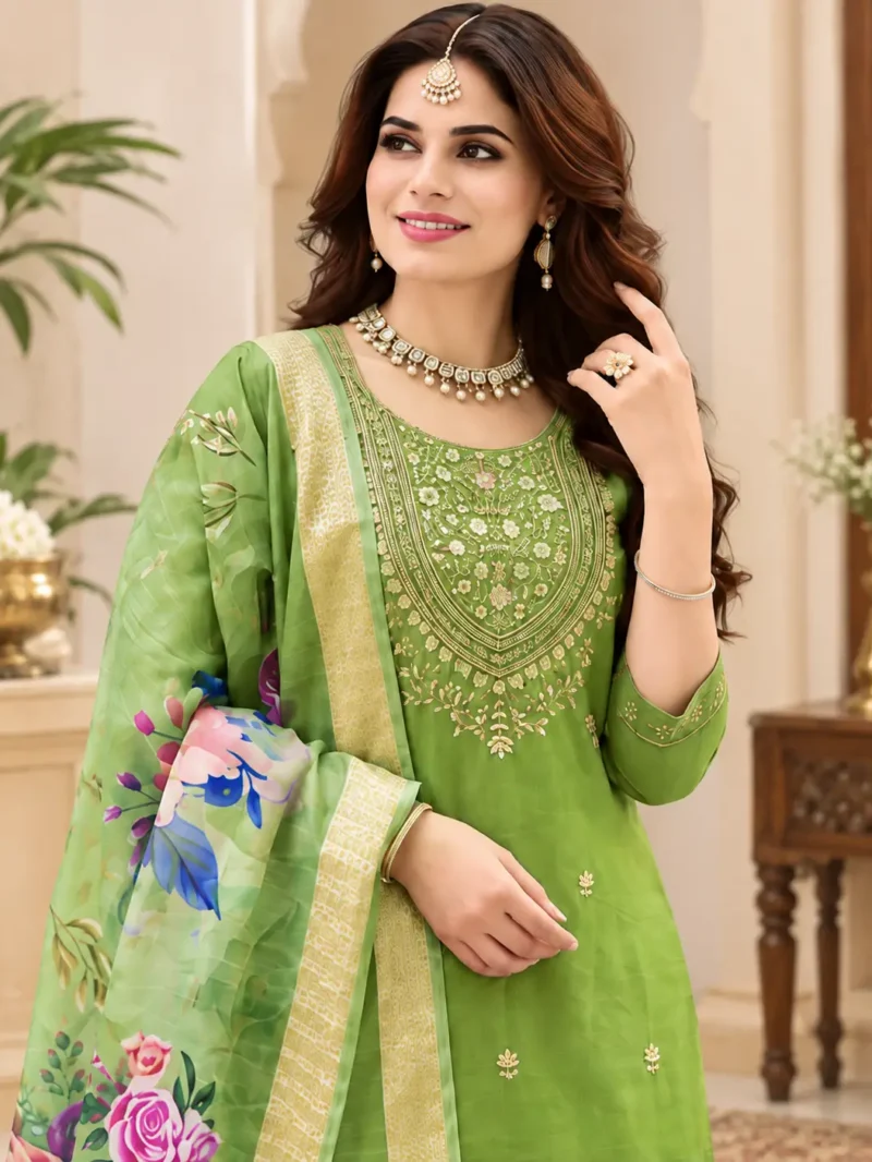 Pista Green Party Wear Set
