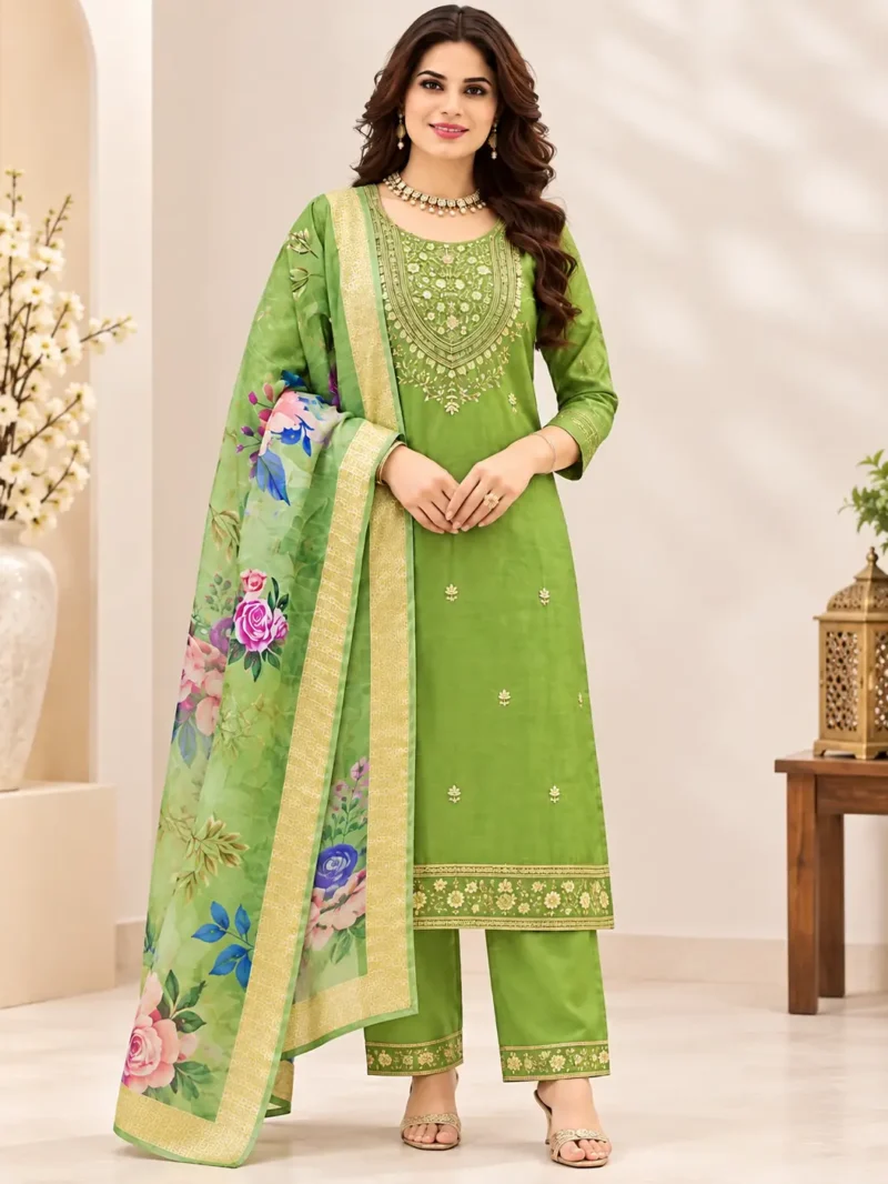 Pista Green Party Wear Set