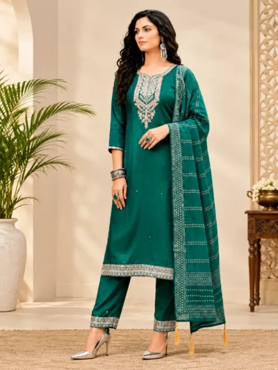 Dark Teal Green Kurta Set